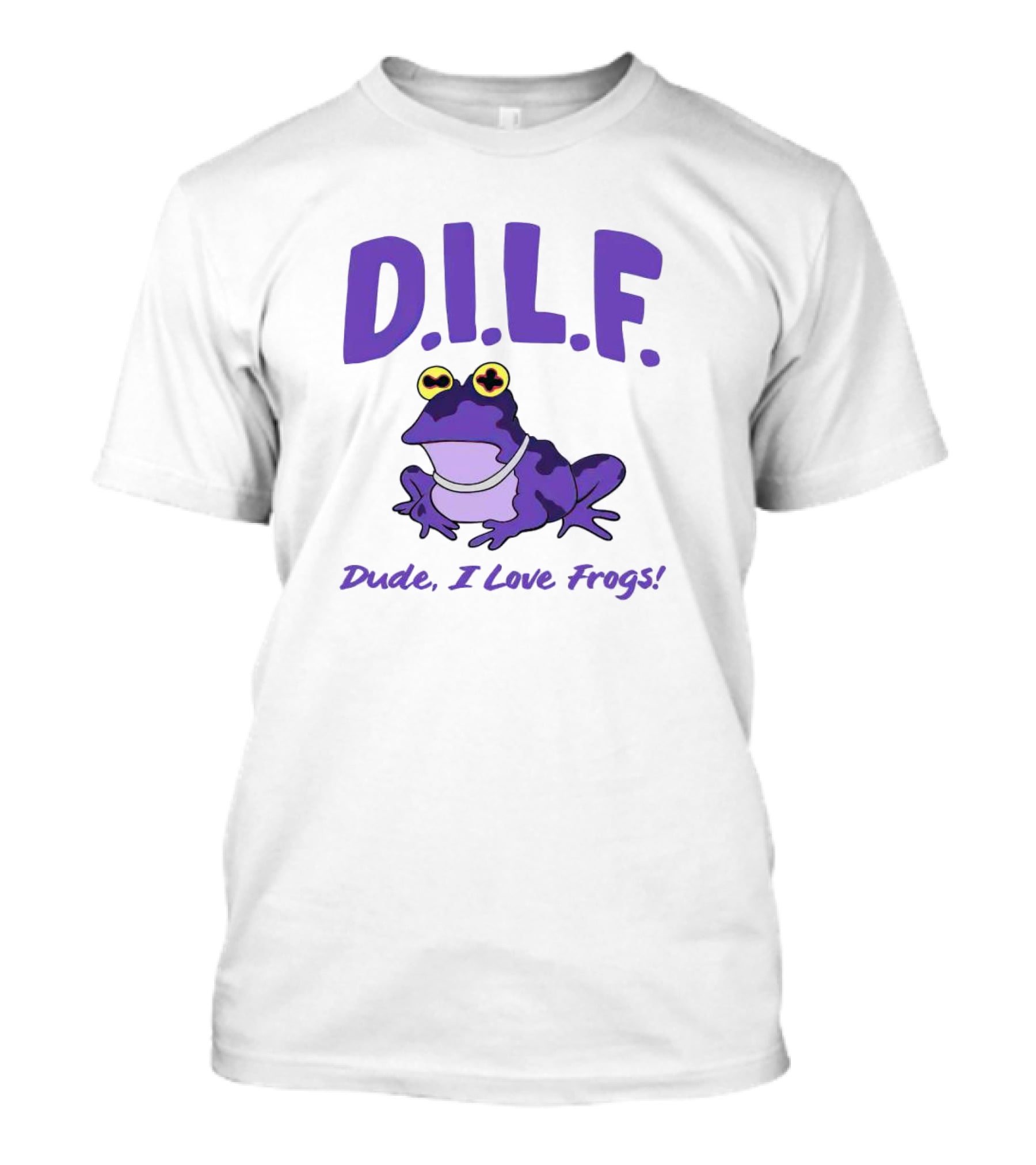 TCU Horned Frogs DILF Dude I Love Frogs Purple Cartoon Frog T-Shirt