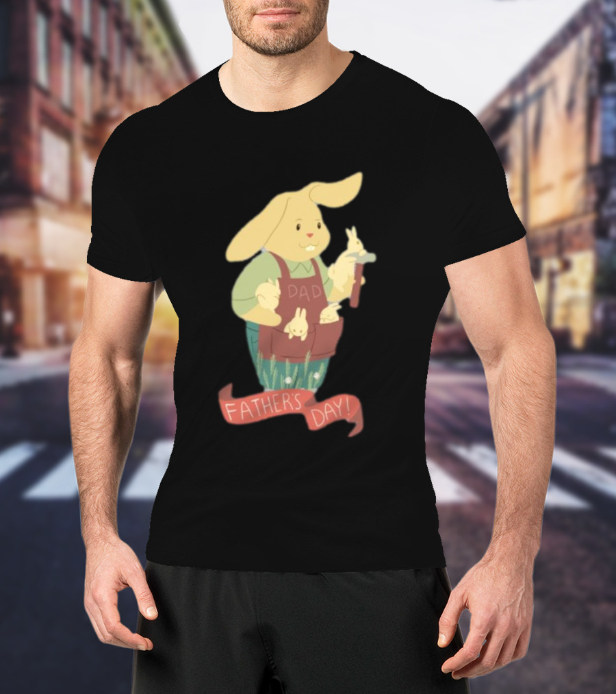 Father’s Day Dad Bunny Holding Bunnies T-Shirt