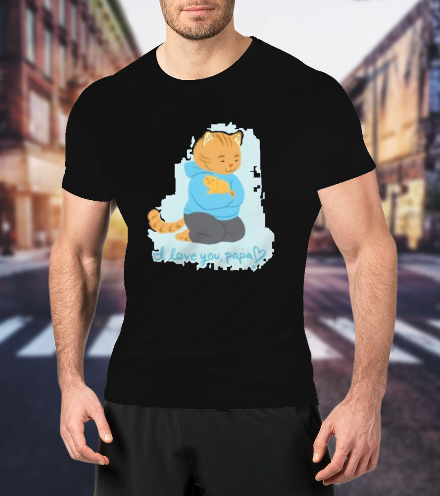 I Love You Papa Cat And Kitten Father's Day T-Shirt