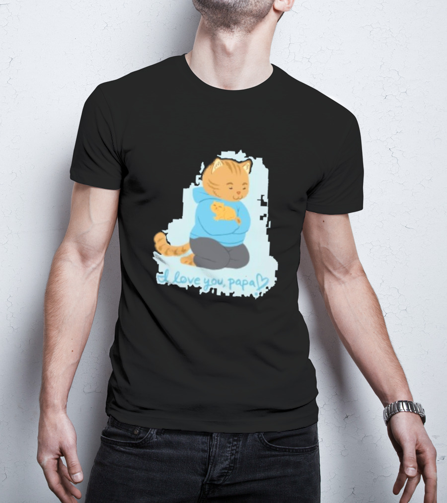 I Love You Papa Cat And Kitten Father's Day T-Shirt