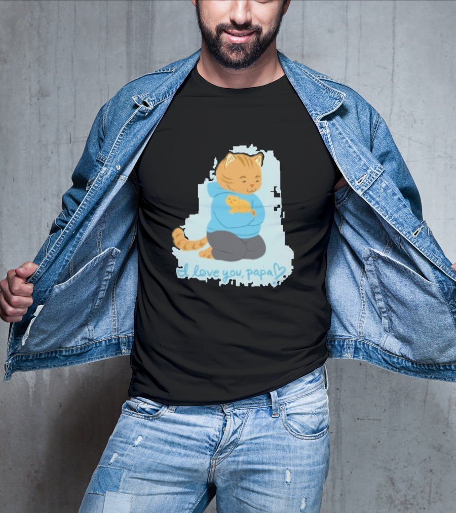 I Love You Papa Cat And Kitten Father's Day T-Shirt