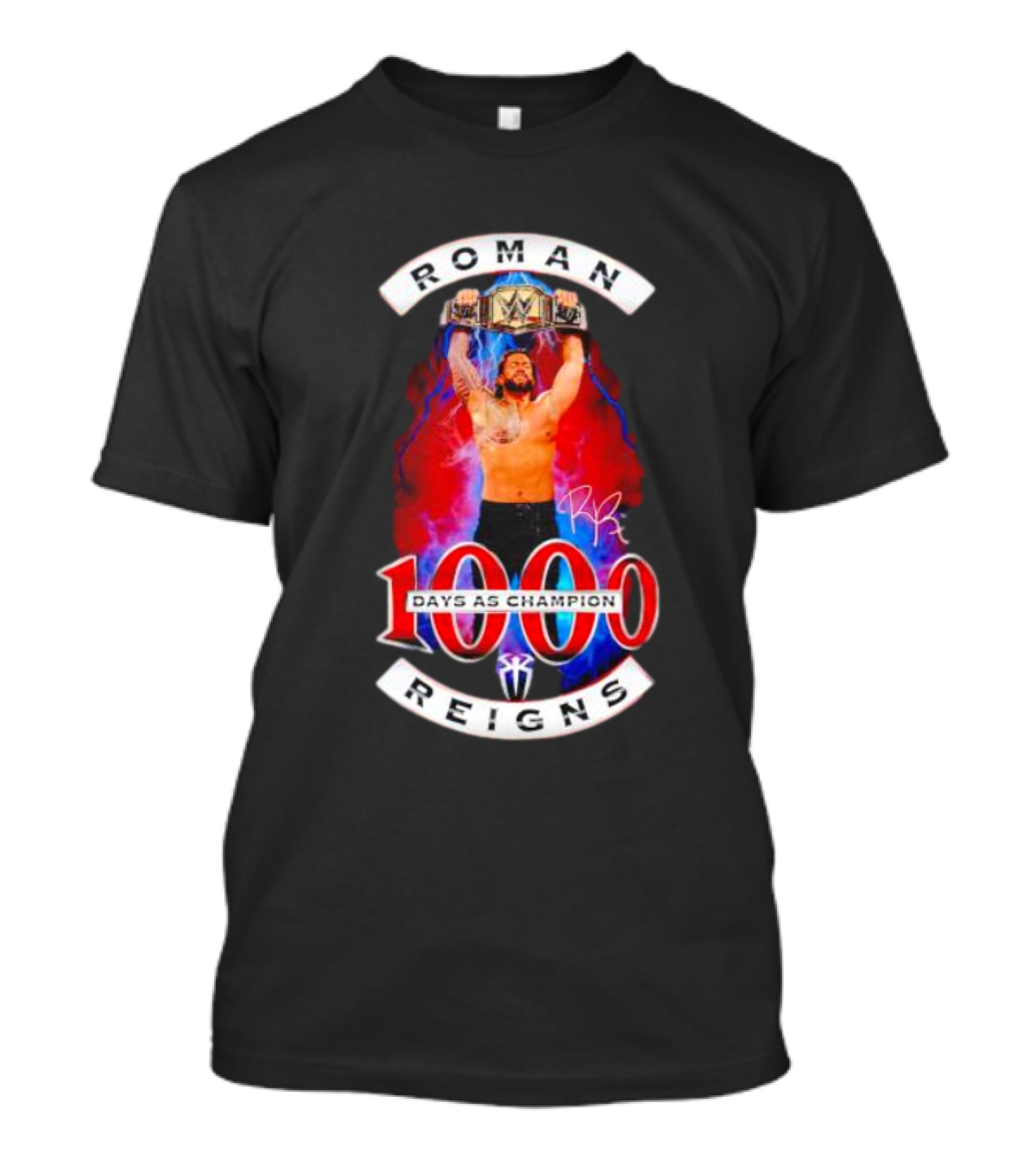 Roman Reigns 1000 Days As Champion Signature WWE Title T-Shirt