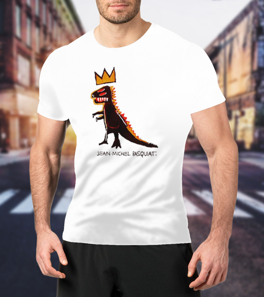 Jean Michel Basquiat Dinosaur Crown Iconic T-Shirt
