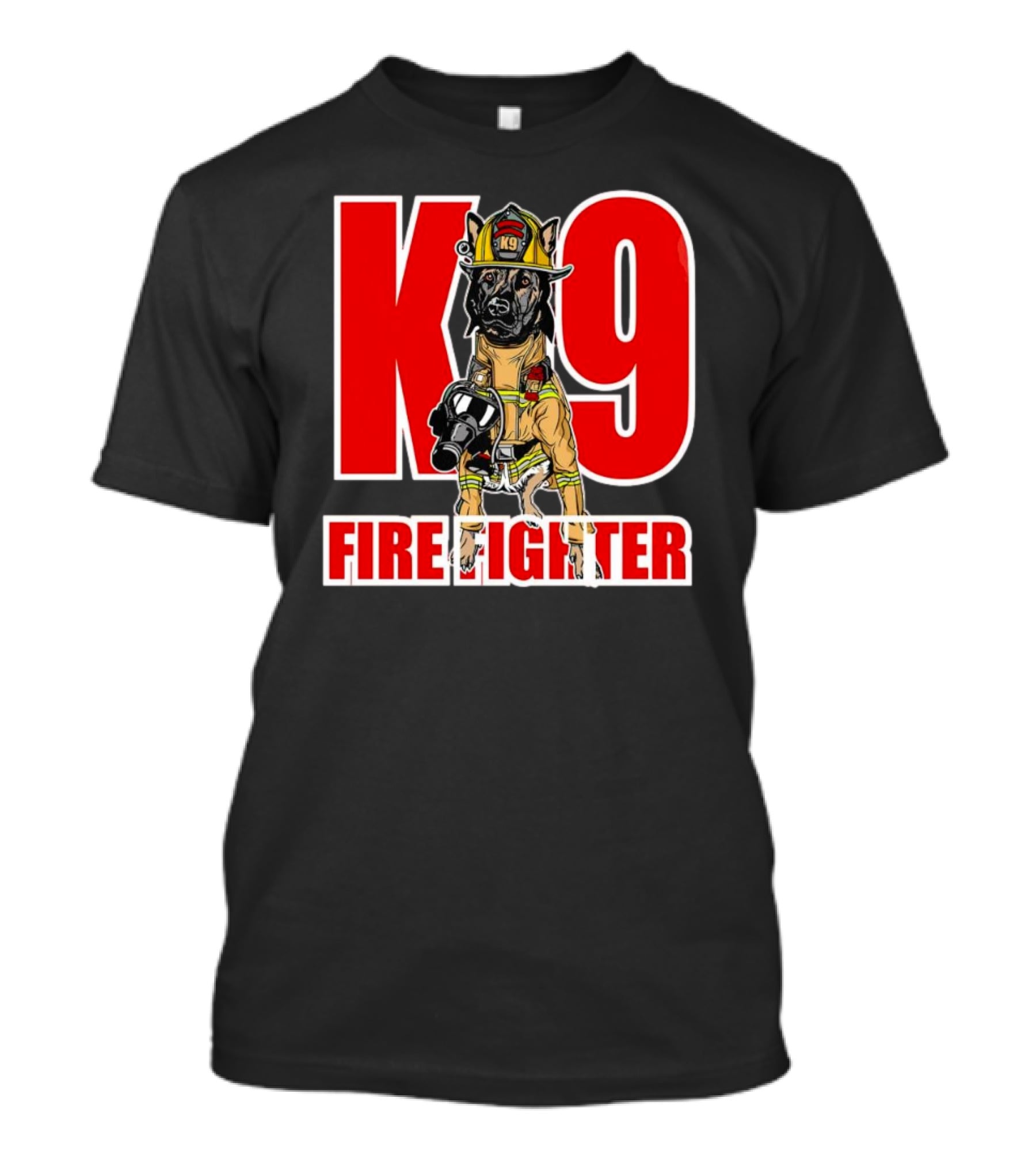 K9 Fire Fighter Dog In Firefighter Gear T-Shirt