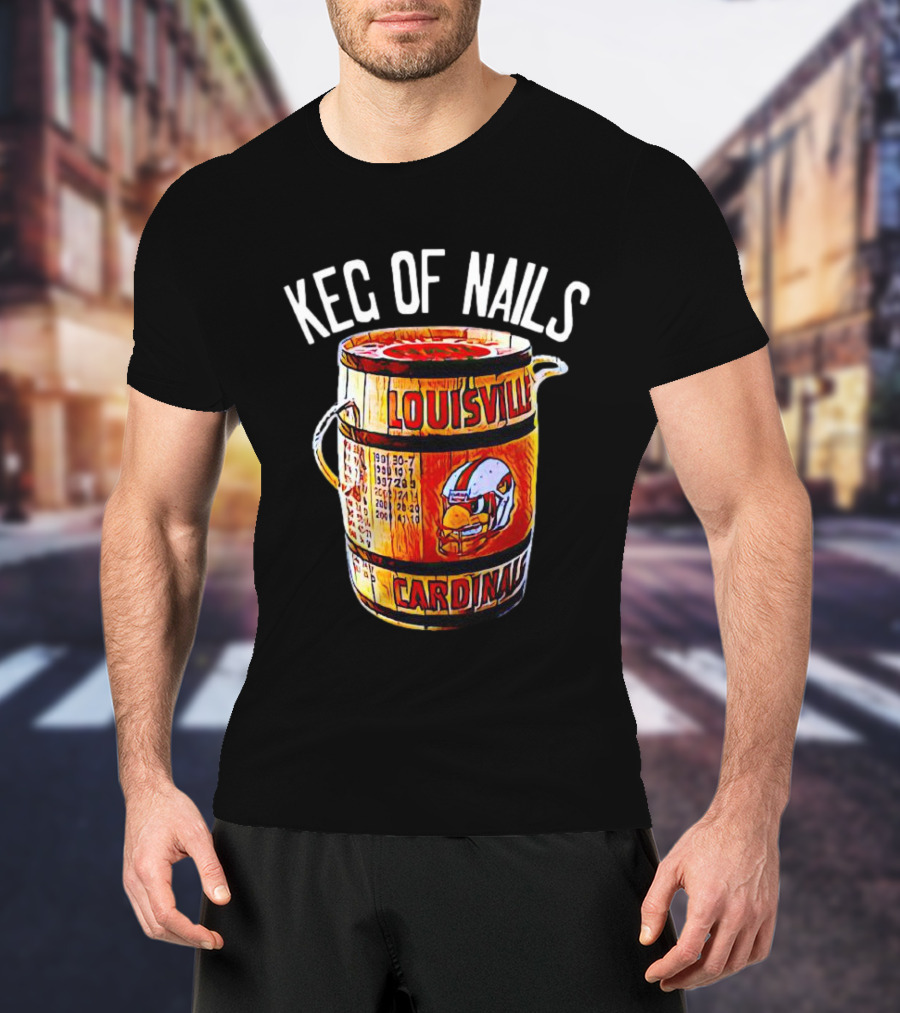 Keg Of Nails Louisville Cardinals Helmet Barrel T-Shirt