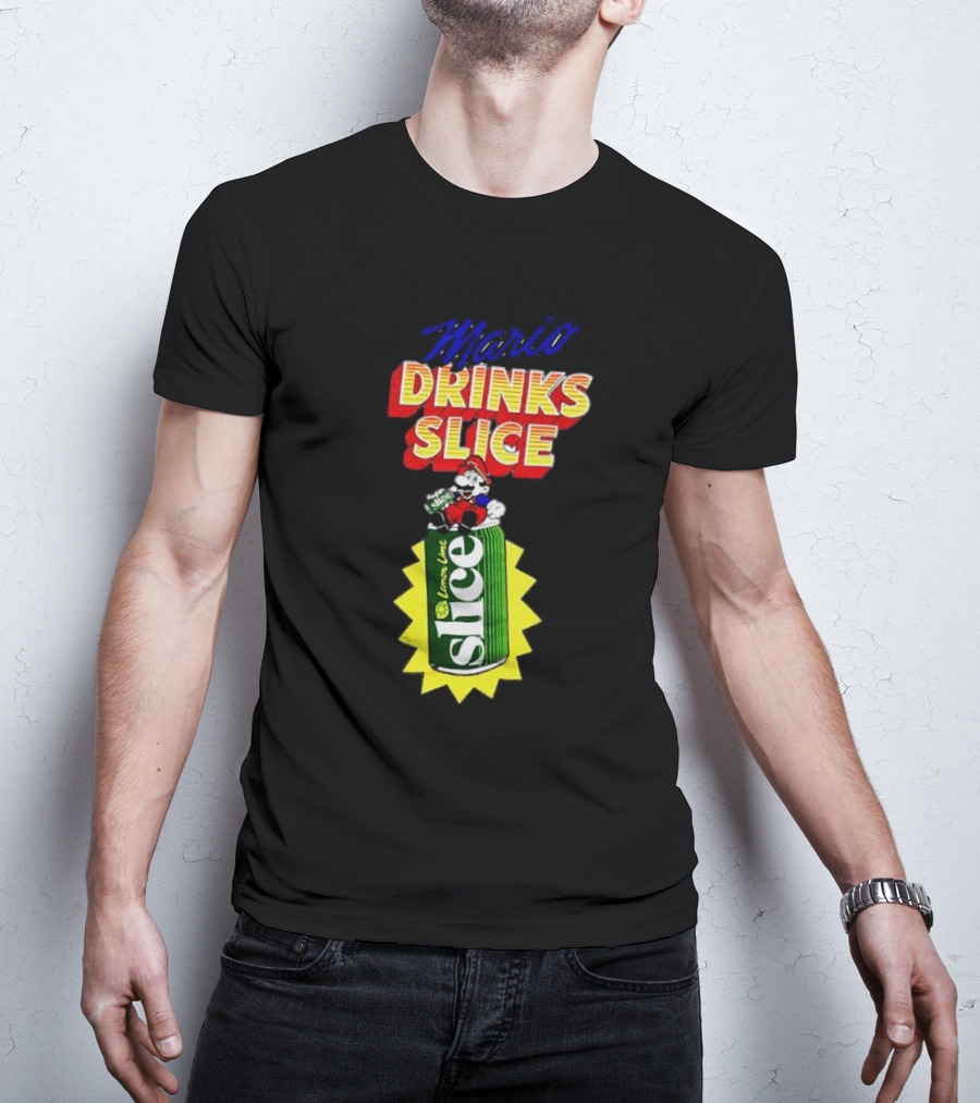 Mario Drinks Slice Lemon Lime Iconic Crossover T-Shirt
