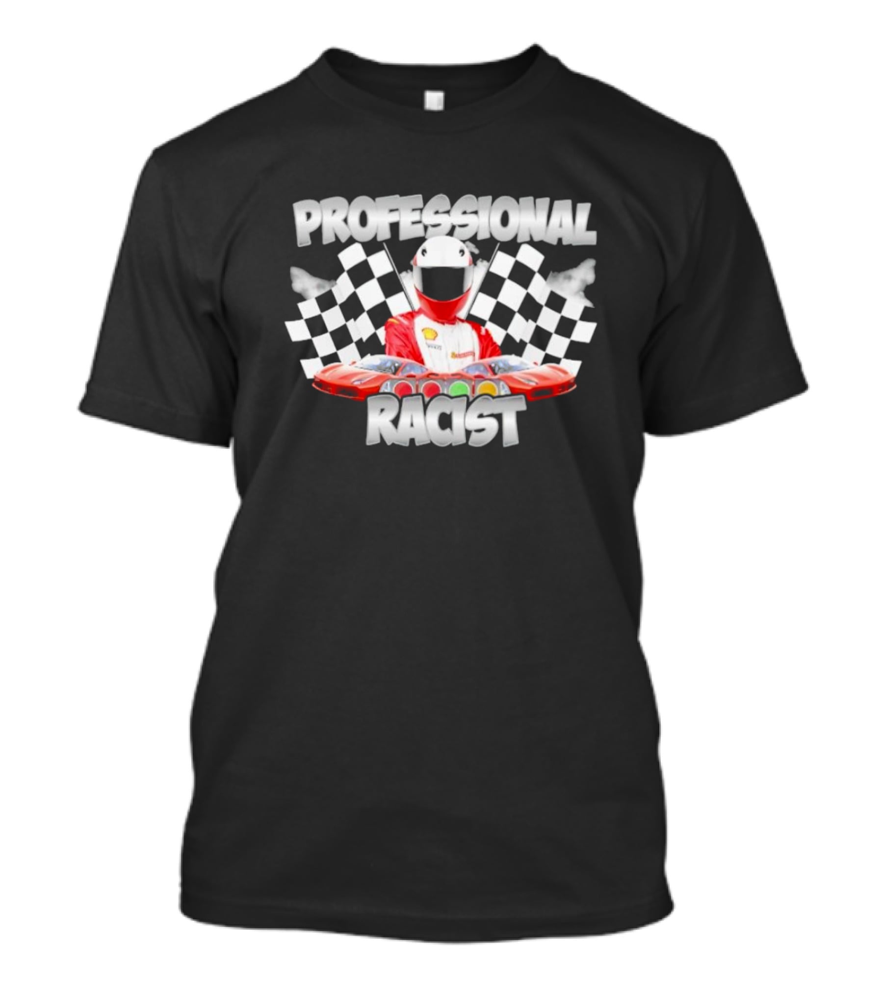 Professional Racer Car And Flag Racing T-Shirt
