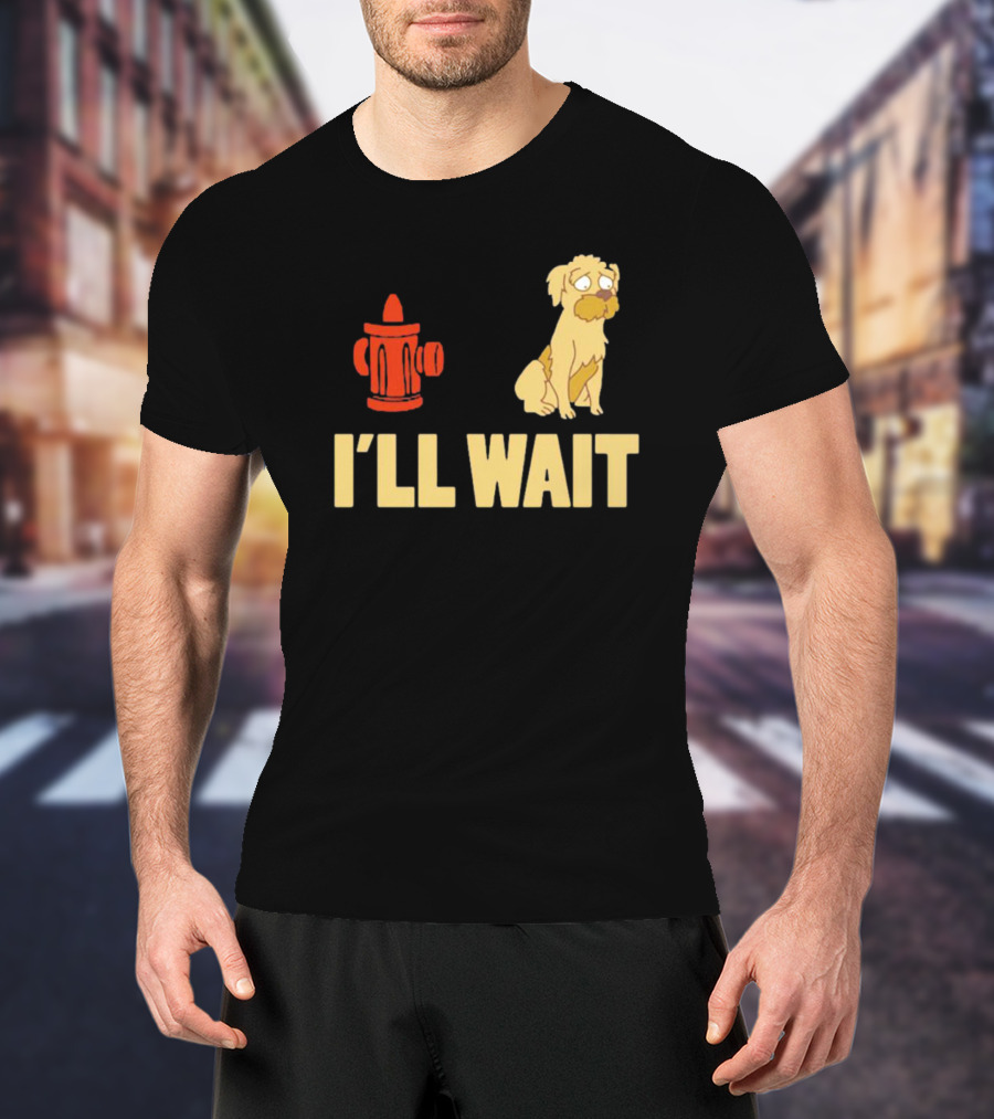 Seymour Futurama I'll Wait Fire Hydrant Dog Scene T-Shirt