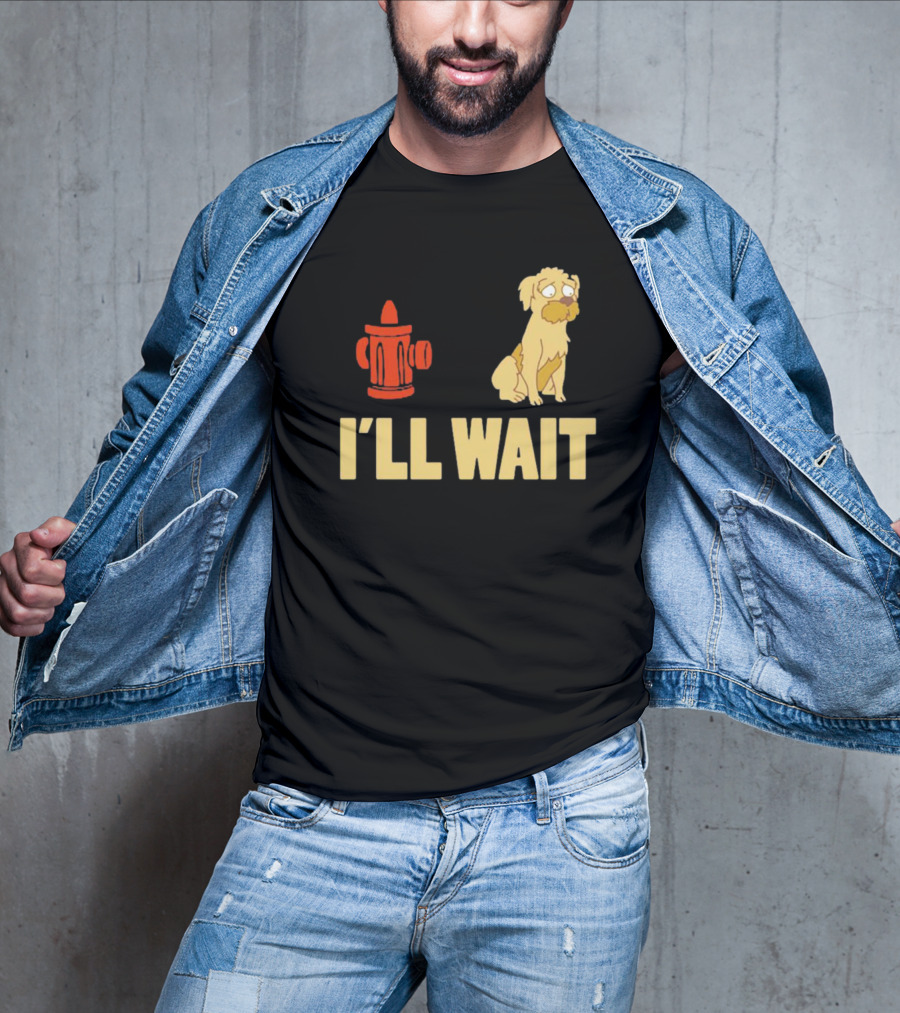 Seymour Futurama I'll Wait Fire Hydrant Dog Scene T-Shirt