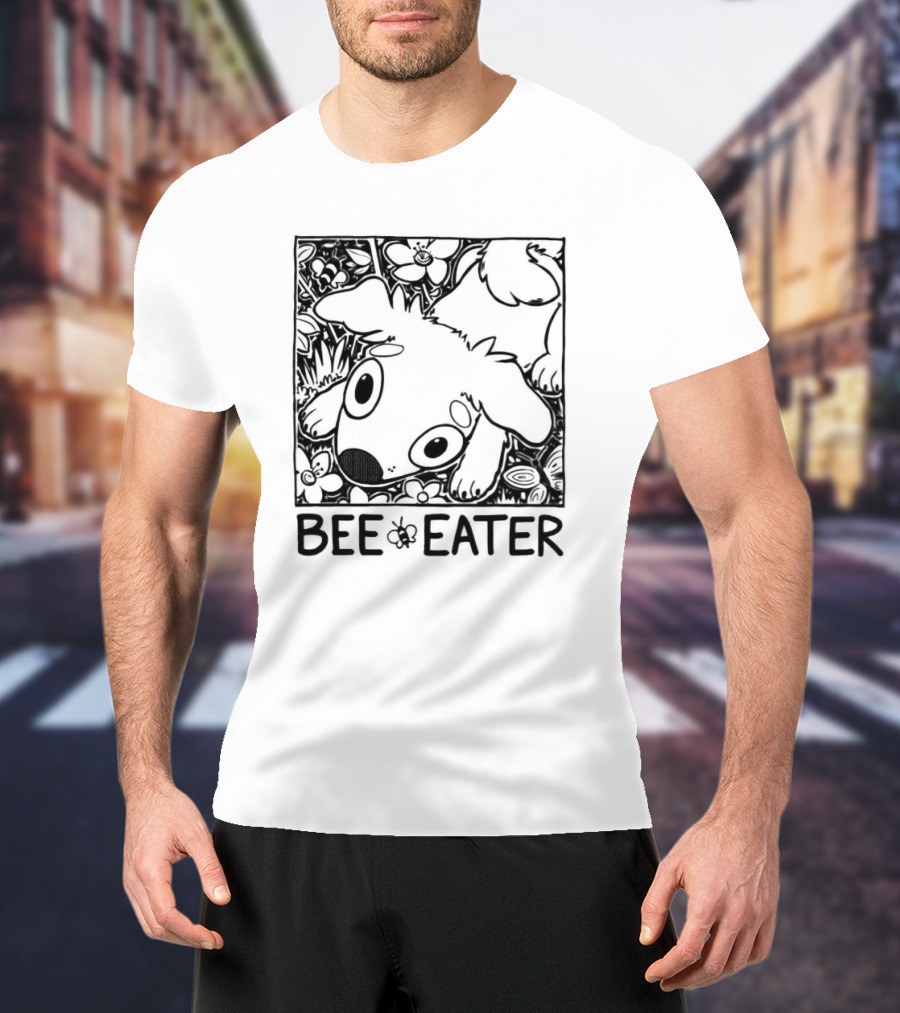 Bee Eater Puppy In Flower Garden T-Shirt