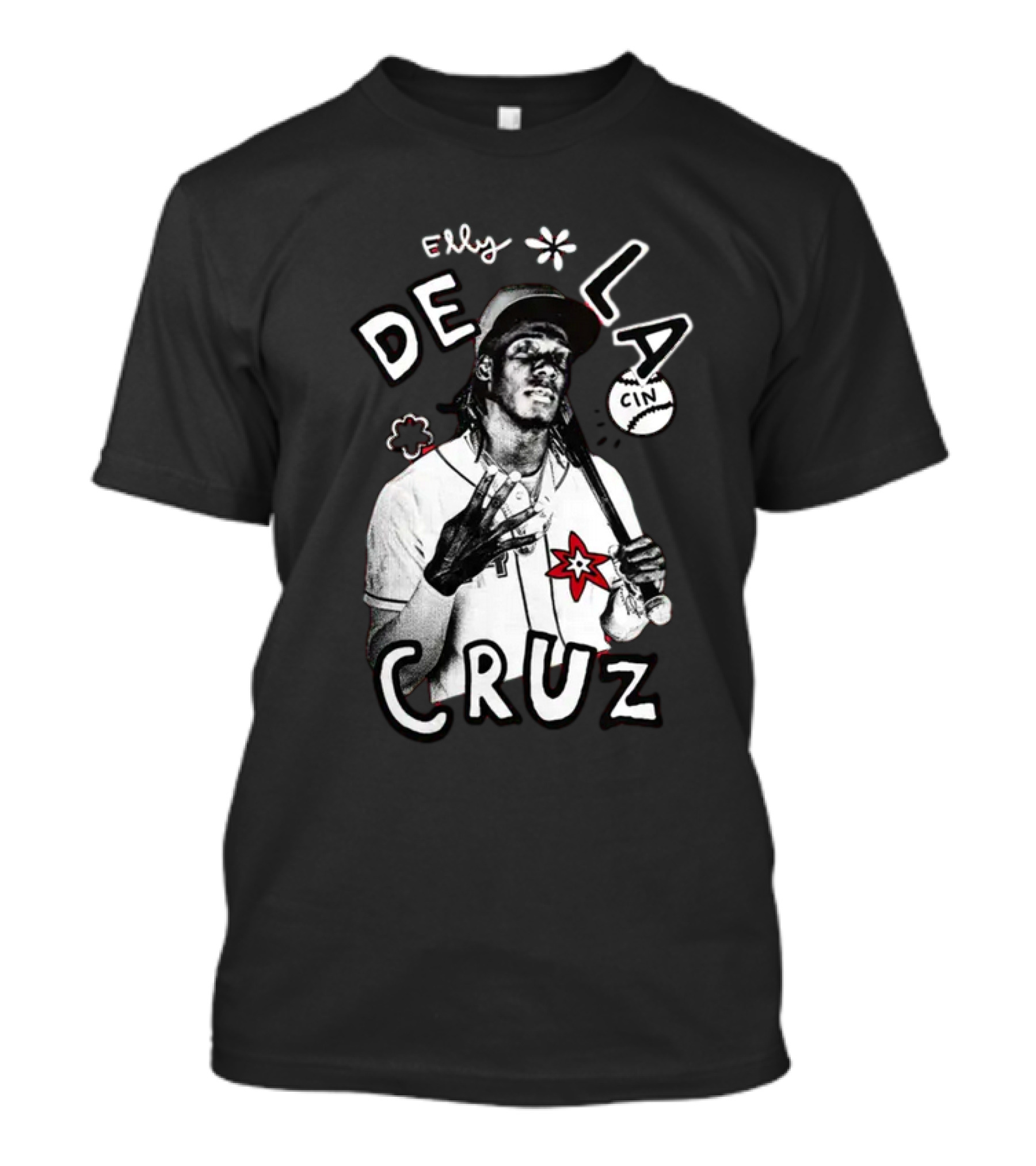 Elly De La Cruz Baseball Star Hand Sign Art By Cincyshirts Mlbpa T-Shirt