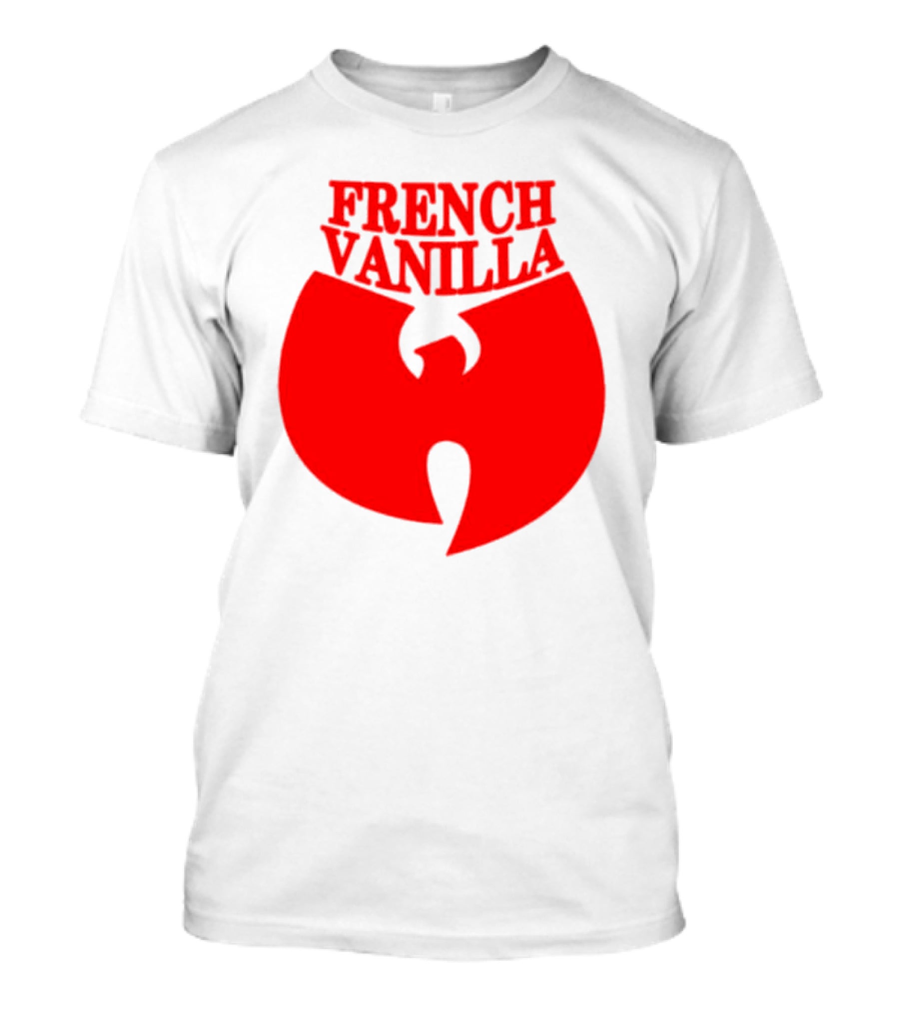 French Vanilla Wutang Logo Red Emblem T-Shirt