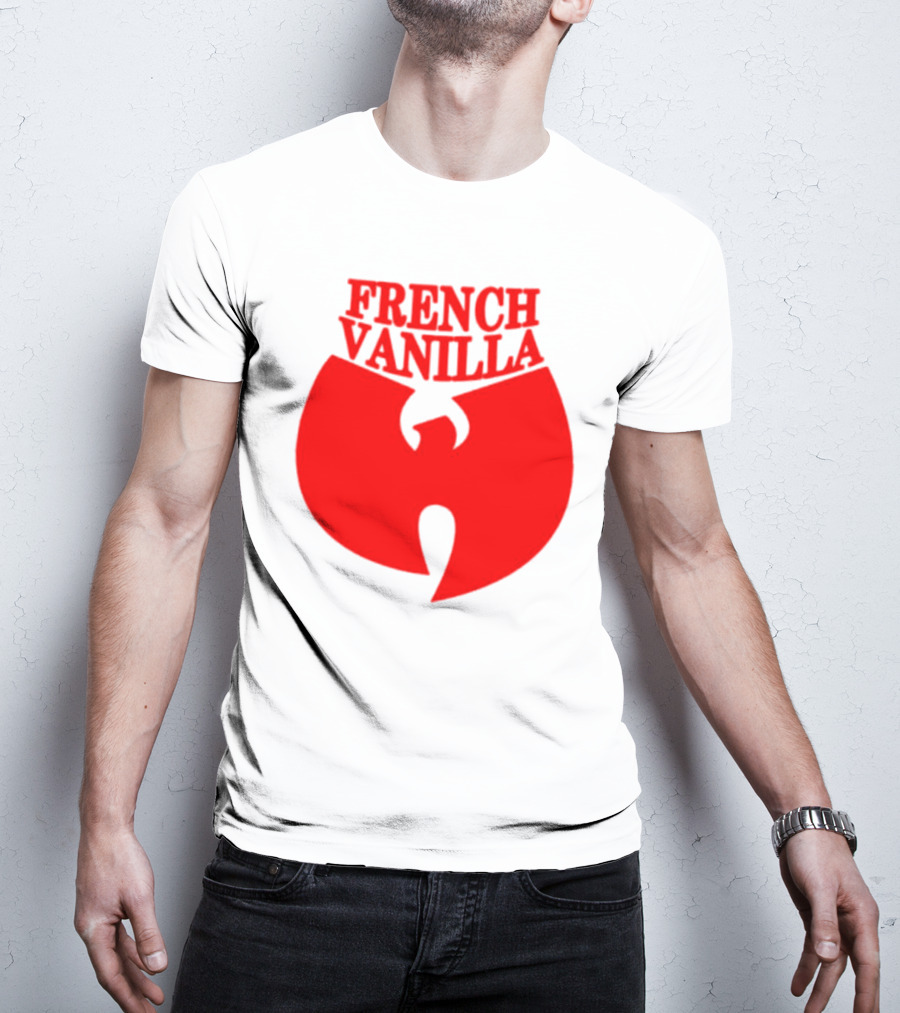 French Vanilla Wutang Logo Red Emblem T-Shirt