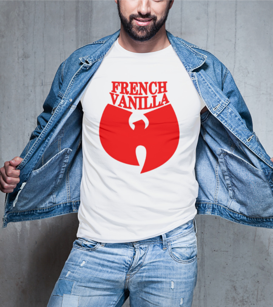 French Vanilla Wutang Logo Red Emblem T-Shirt