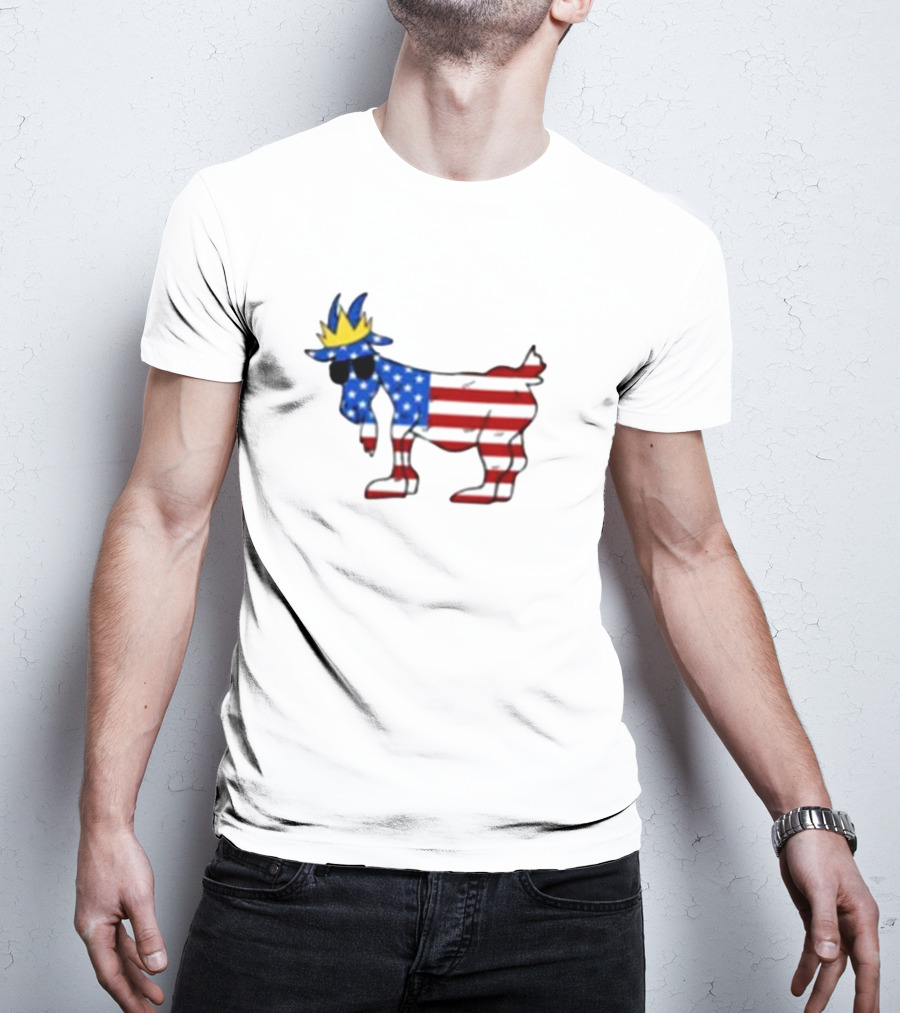 Goat USA Patriotic Stars And Stripes Crown T-Shirt