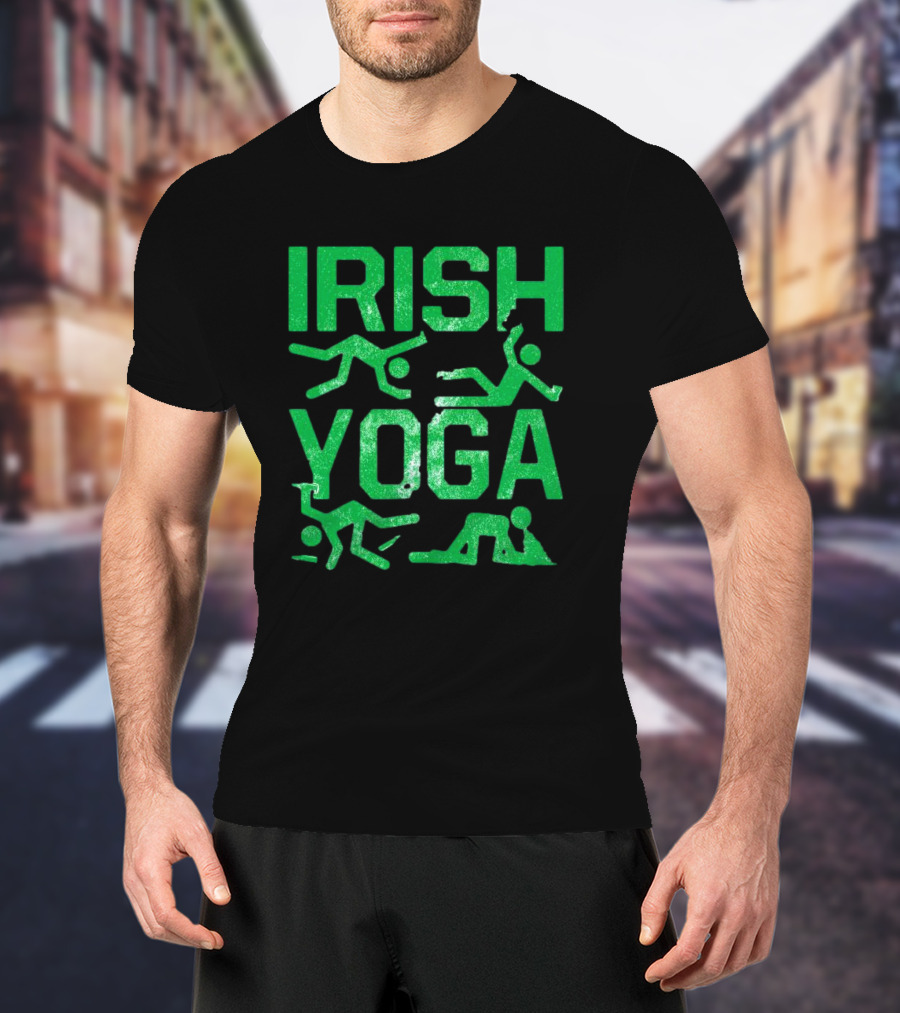 Irish Yoga Green Figures Humor Ireland St. Patrick's Day T-Shirt
