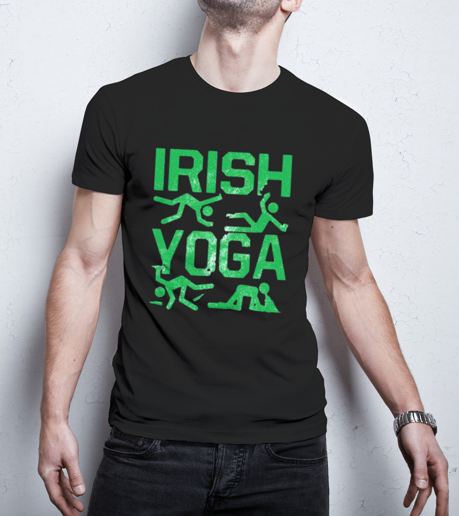 Irish Yoga Green Figures Humor Ireland St. Patrick's Day T-Shirt