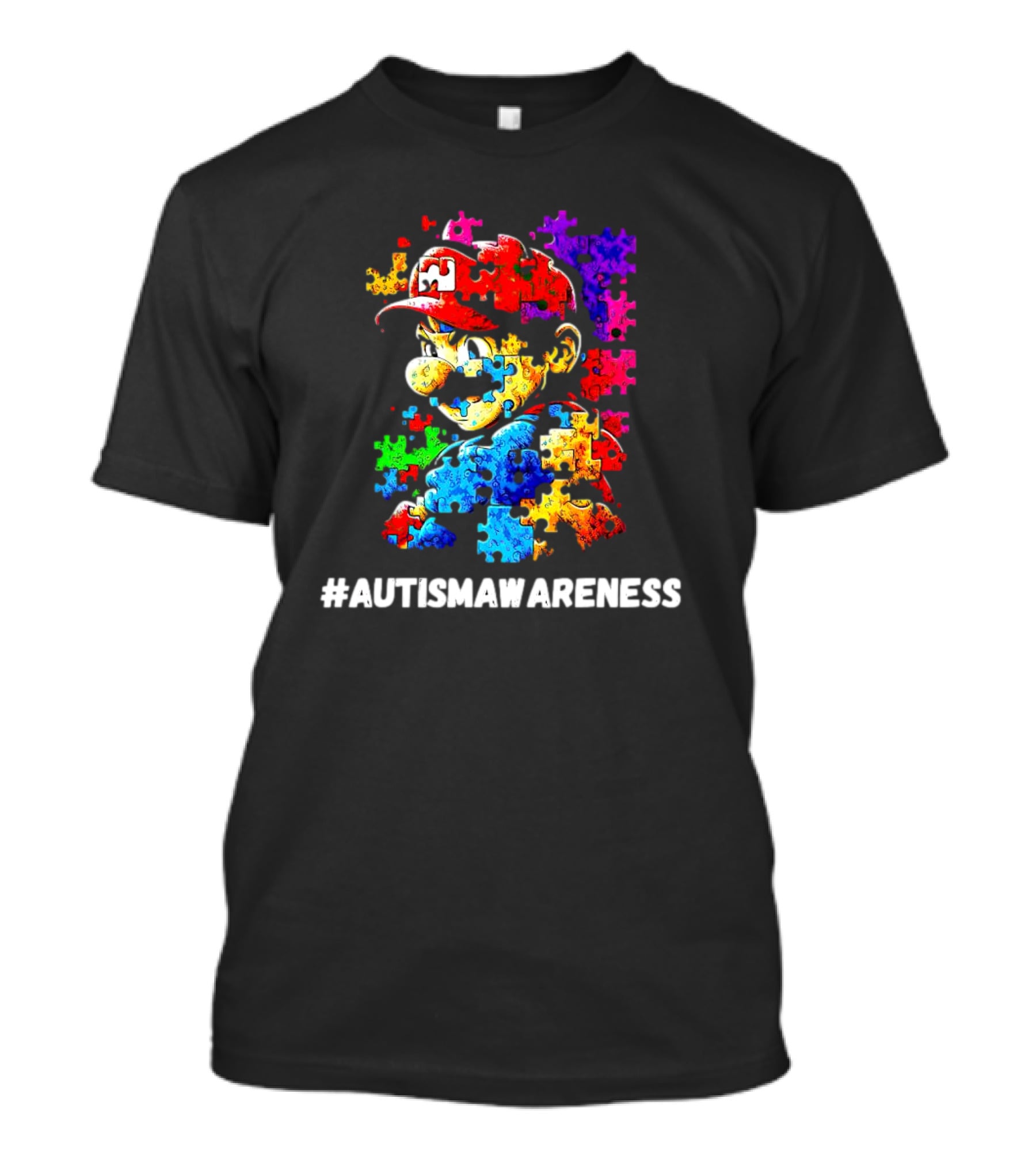 Mario Puzzle Autism Awareness T-Shirt