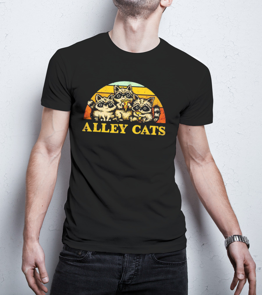 Alley Cats Retro Raccoons T-Shirt