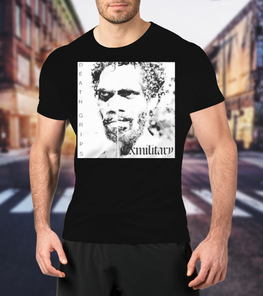 DEATH GRIPS EXMILITARY ALBUM COVER IMAGE WHITE LETTERS AND PORTRAIT T-Shirt