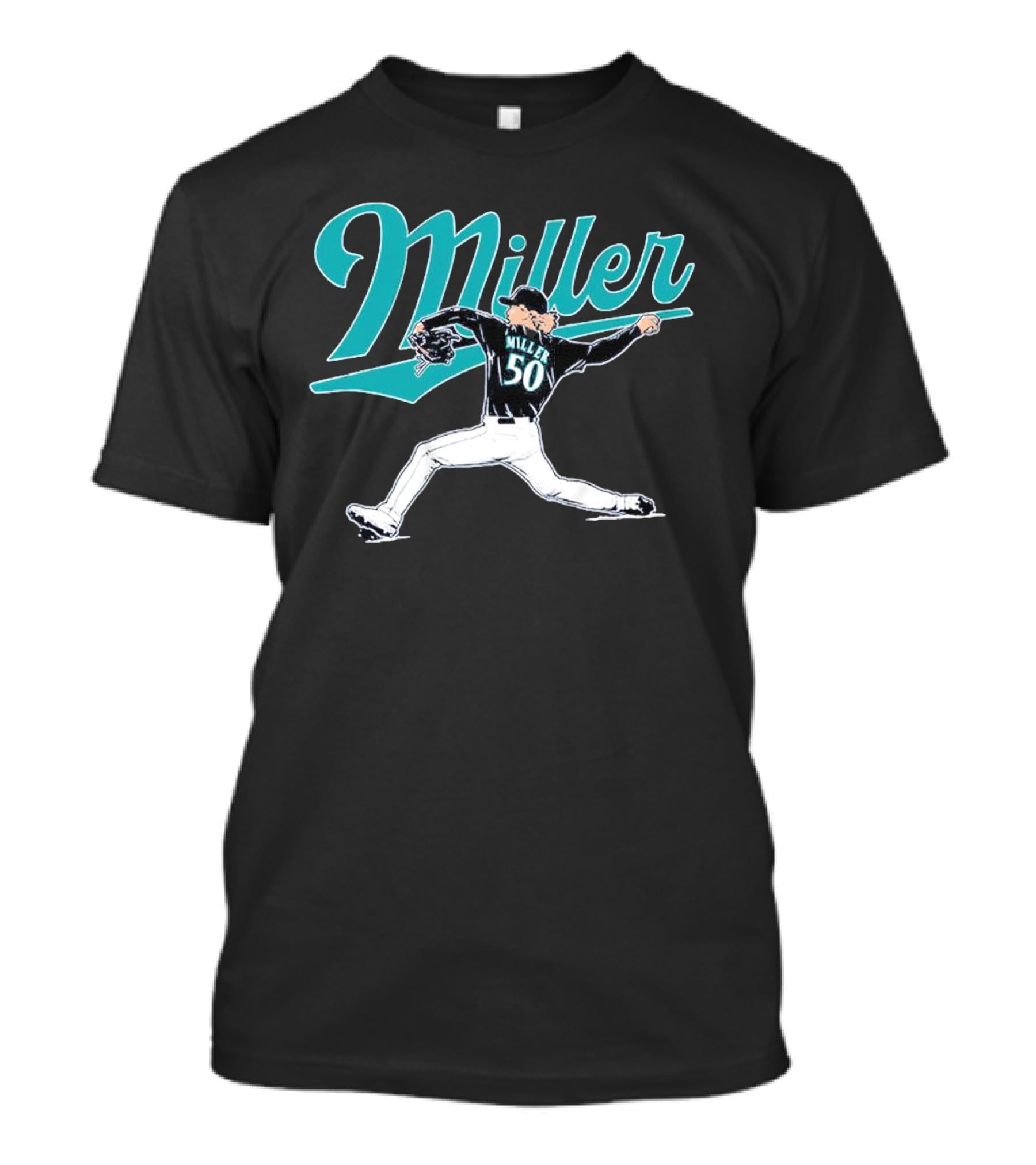 Seattle Mariners Bryce Miller 50 Pitcher T-Shirt