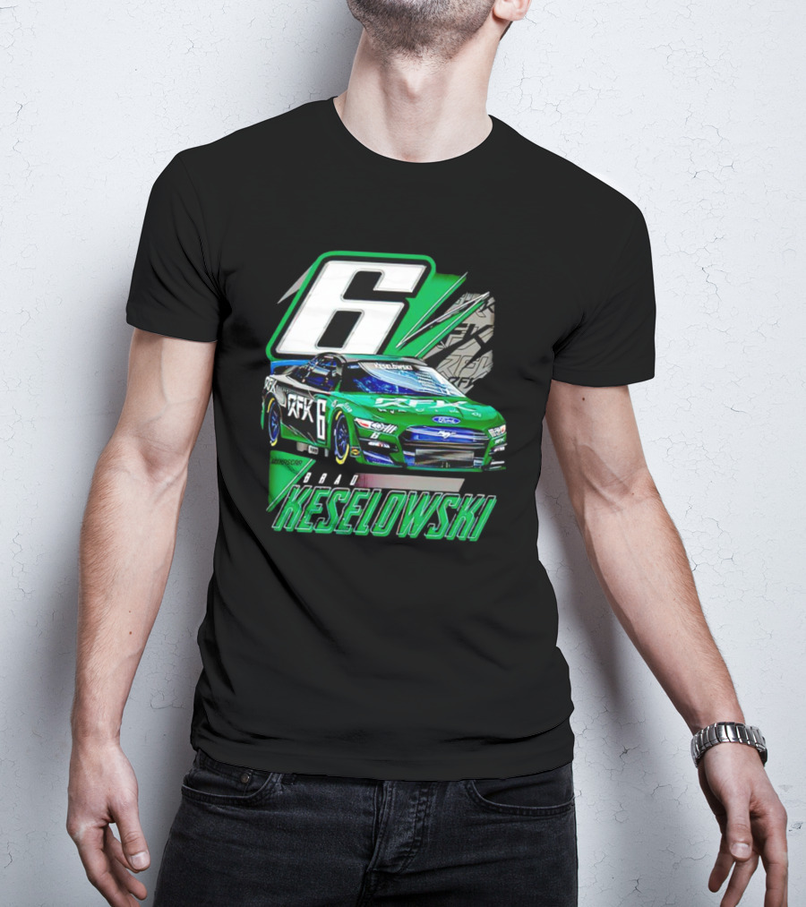 Brad Keselowski Number 6 RFK Racing Green Car T-Shirt