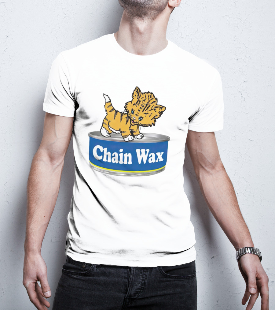 Cat Chain Wax Cute Kitten On Tin T-Shirt