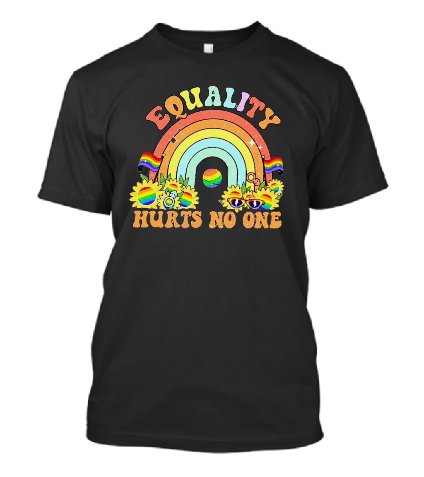 Equality Hurts No One Rainbow Sunflowers Pride Flags T-Shirt