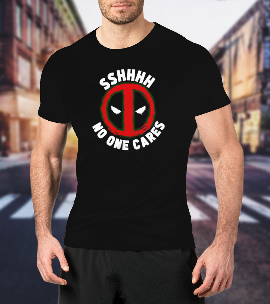 Marvel Deadpool Shhhh No One Cares Iconic T-Shirt