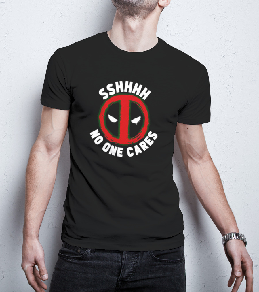 Marvel Deadpool Shhhh No One Cares Iconic T-Shirt