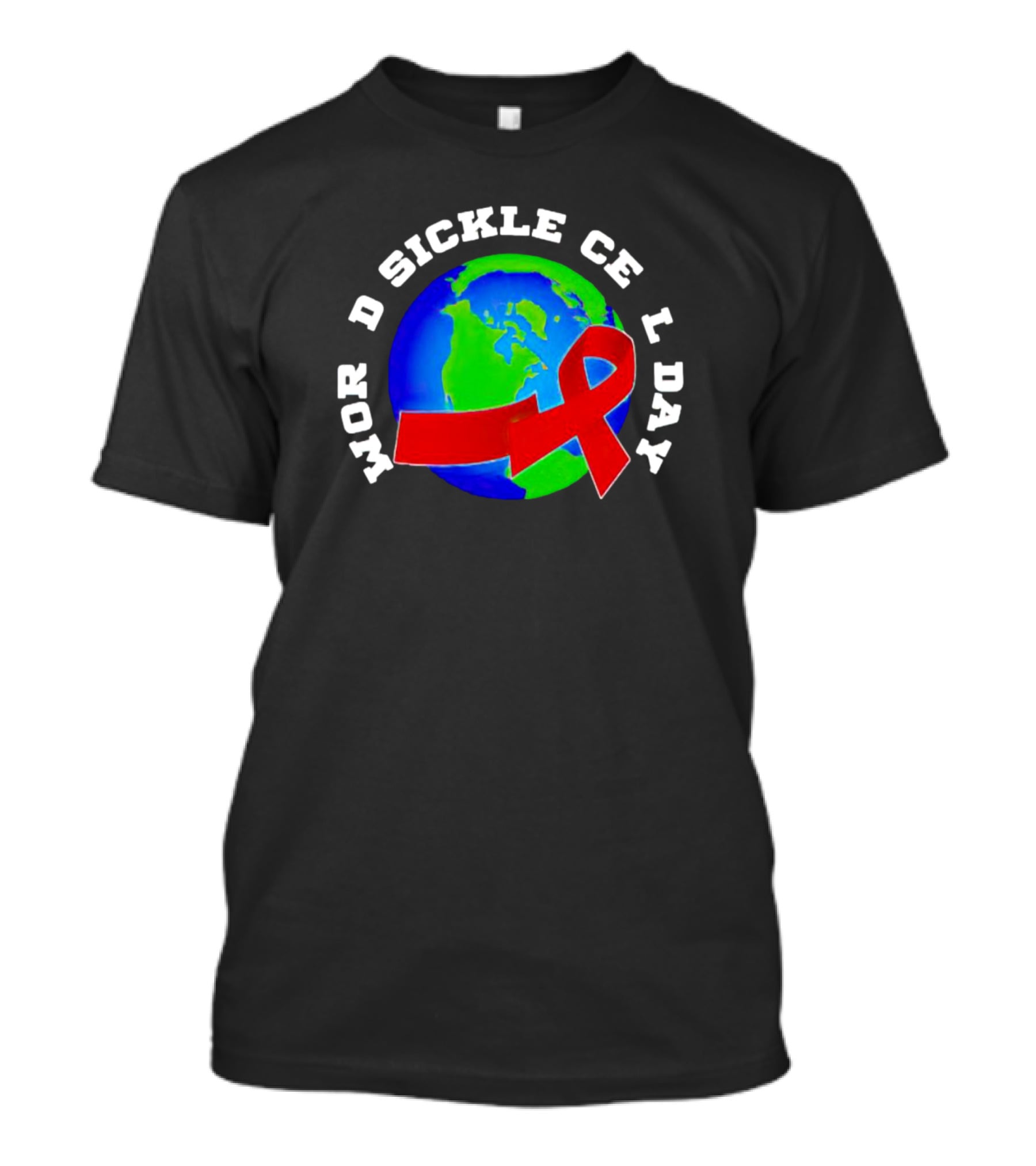 World Sickle Cell Day Red Ribbon Earth T-Shirt