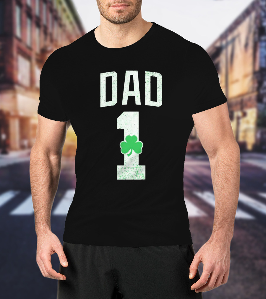 1 Dad Irish Shamrock T-Shirt