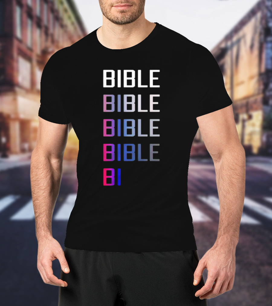 Bible Pride Gradient Multicolor Text Stacked T-Shirt
