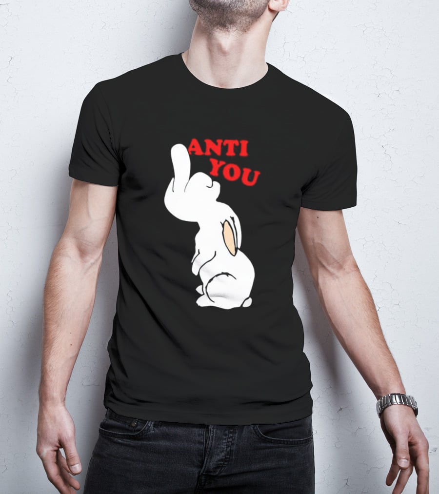 Bunny Anti You Middle Finger Gesture T-Shirt