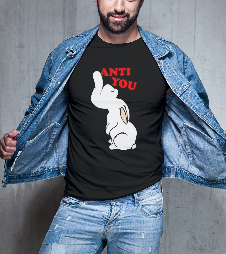 Bunny Anti You Middle Finger Gesture T-Shirt