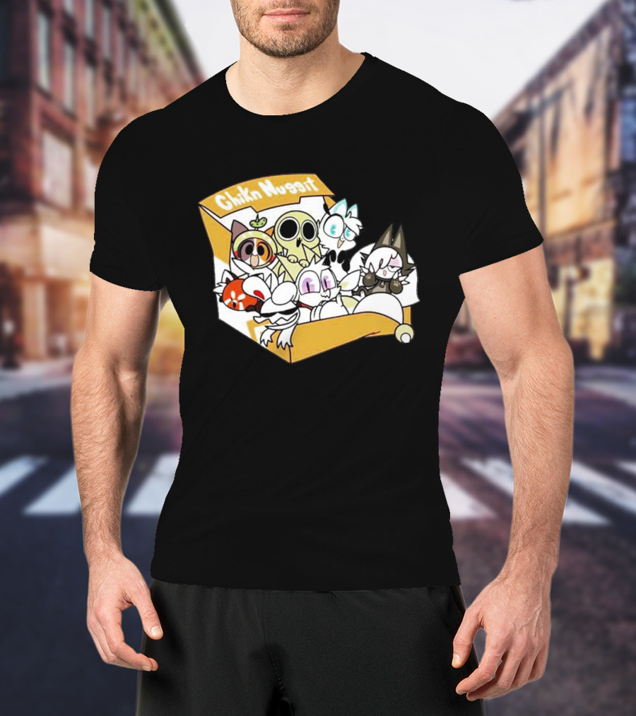Chikn Nuggit Box Characters Packed In Cute Cartoon T-Shirt