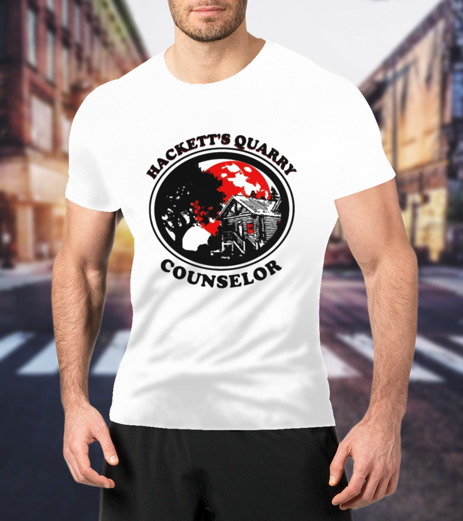 Hackett's Quarry Counselor Cabin Red Moon Forest T-Shirt