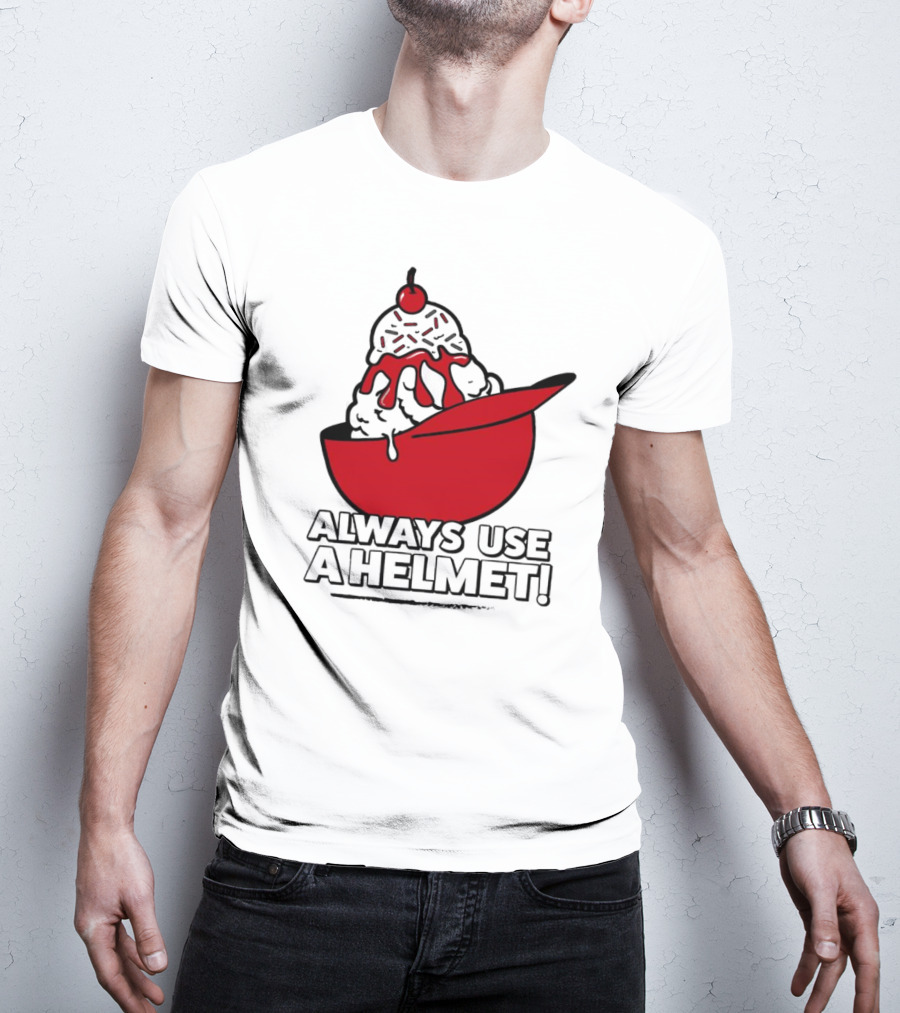 Cincinnati Reds Ice Cream Always Use A Helmet T-Shirt