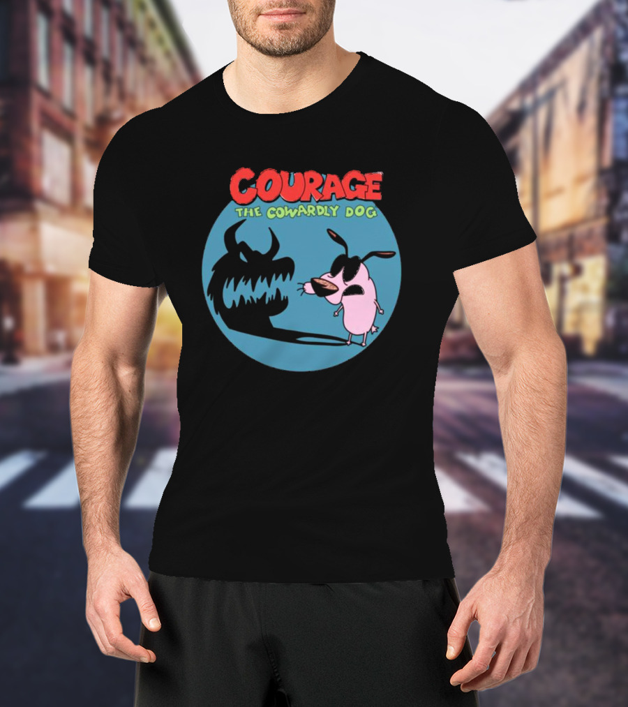 Courage The Cowardly Dog Shadow Monster Confrontation T-Shirt