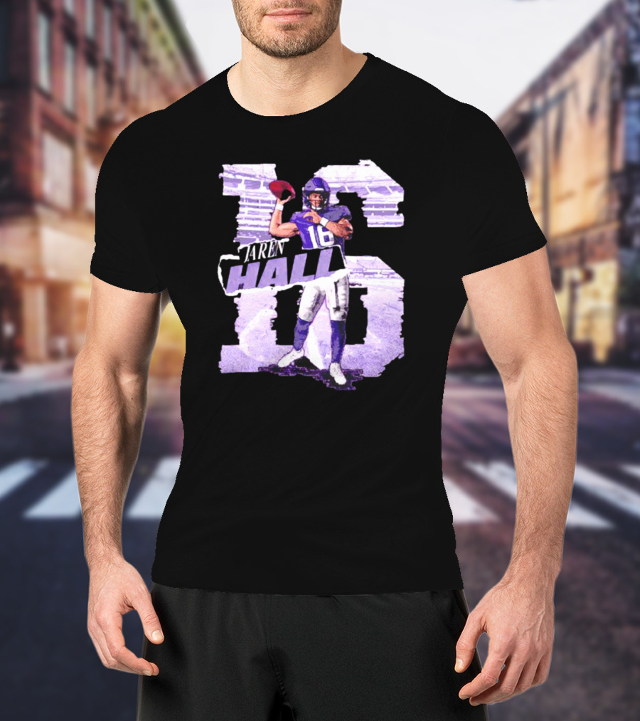 Jaren Hall Minnesota Number 16 Football Player T-Shirt