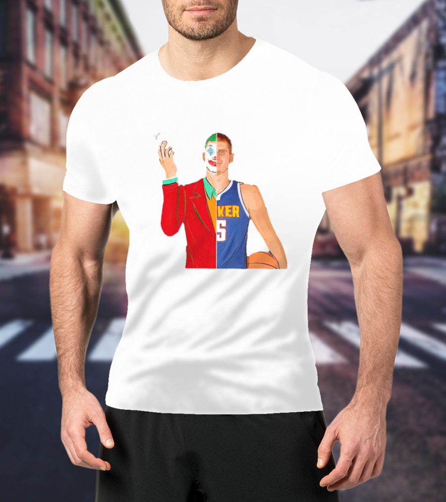 Nikola Jokic The Joker Dual Basketball Character T-Shirt