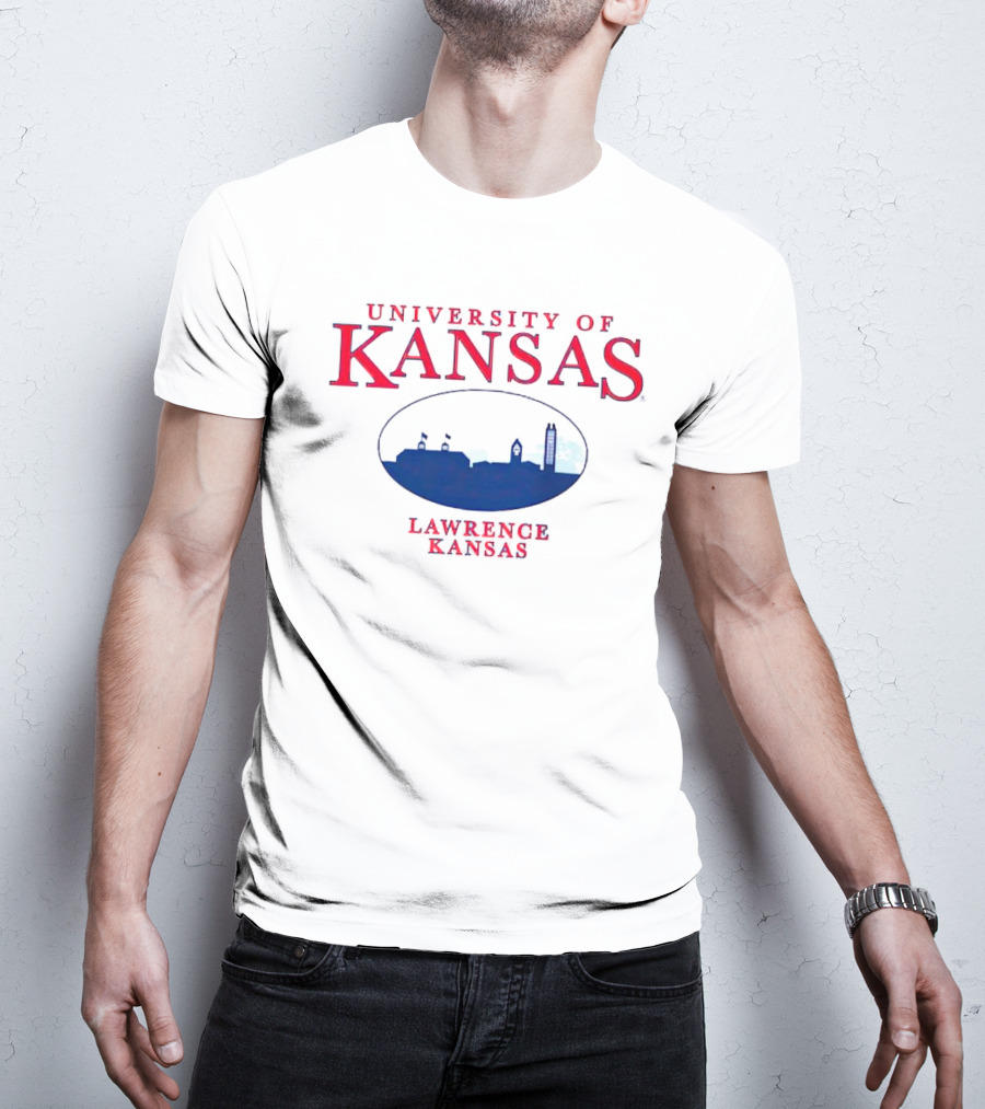 University Of Kansas Lawrence Skyline Kansas T-Shirt