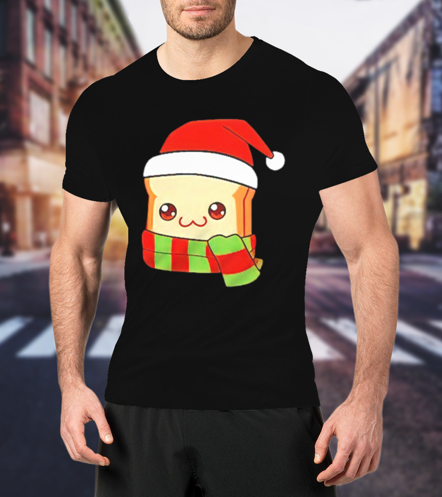 Bundled Bread Christmas Santa Toast Scarf T-Shirt