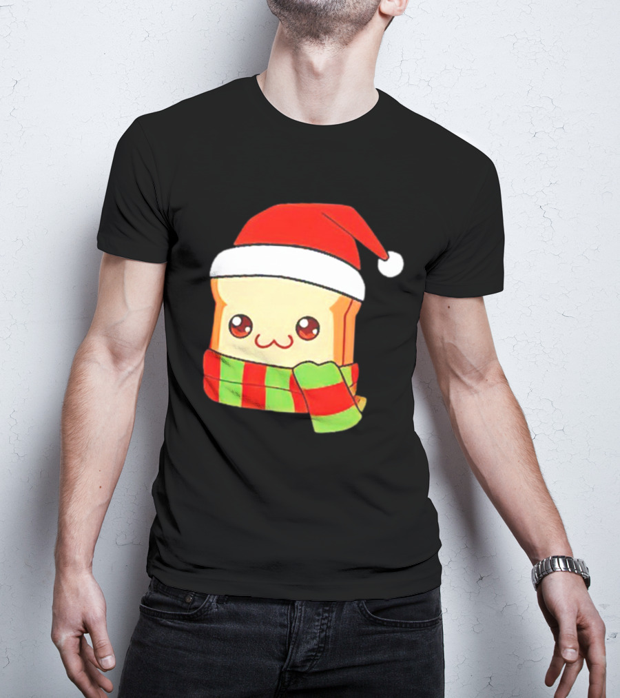 Bundled Bread Christmas Santa Toast Scarf T-Shirt