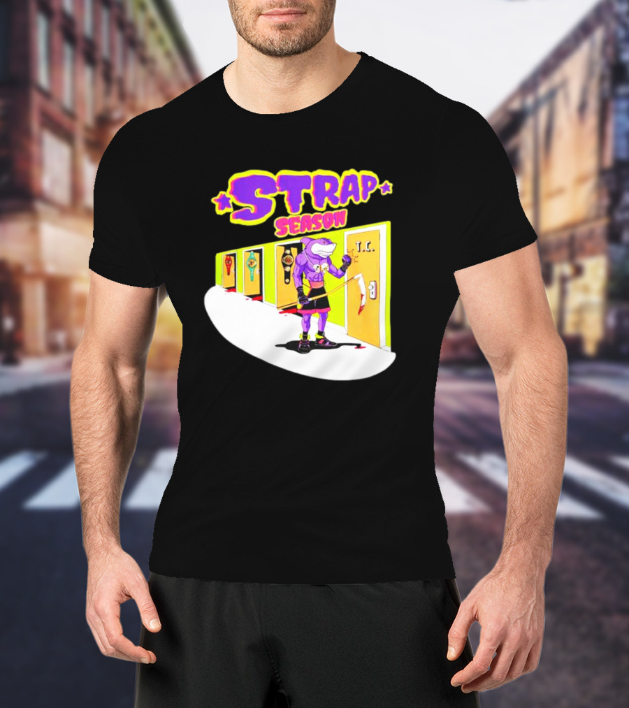 Strap Season Errol Spence Cartoon Character With Belts T.C. Door T-Shirt