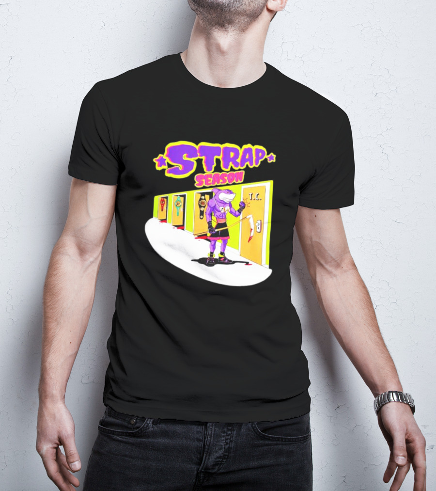 Strap Season Errol Spence Cartoon Character With Belts T.C. Door T-Shirt