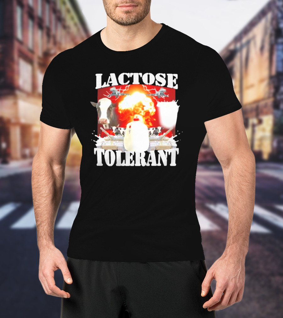 Lactose Tolerant Cow Explosion Milk Jug T-Shirt