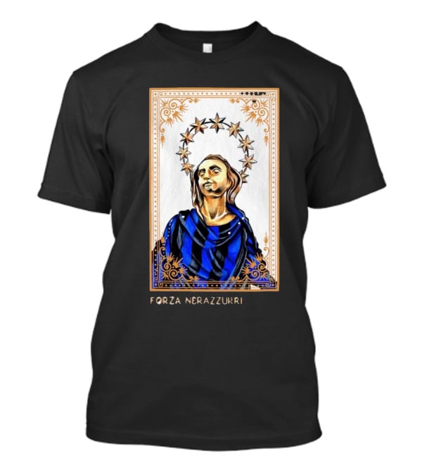Forza Nerazzurri Madonnina Iconic Blue And Black Halo T-Shirt