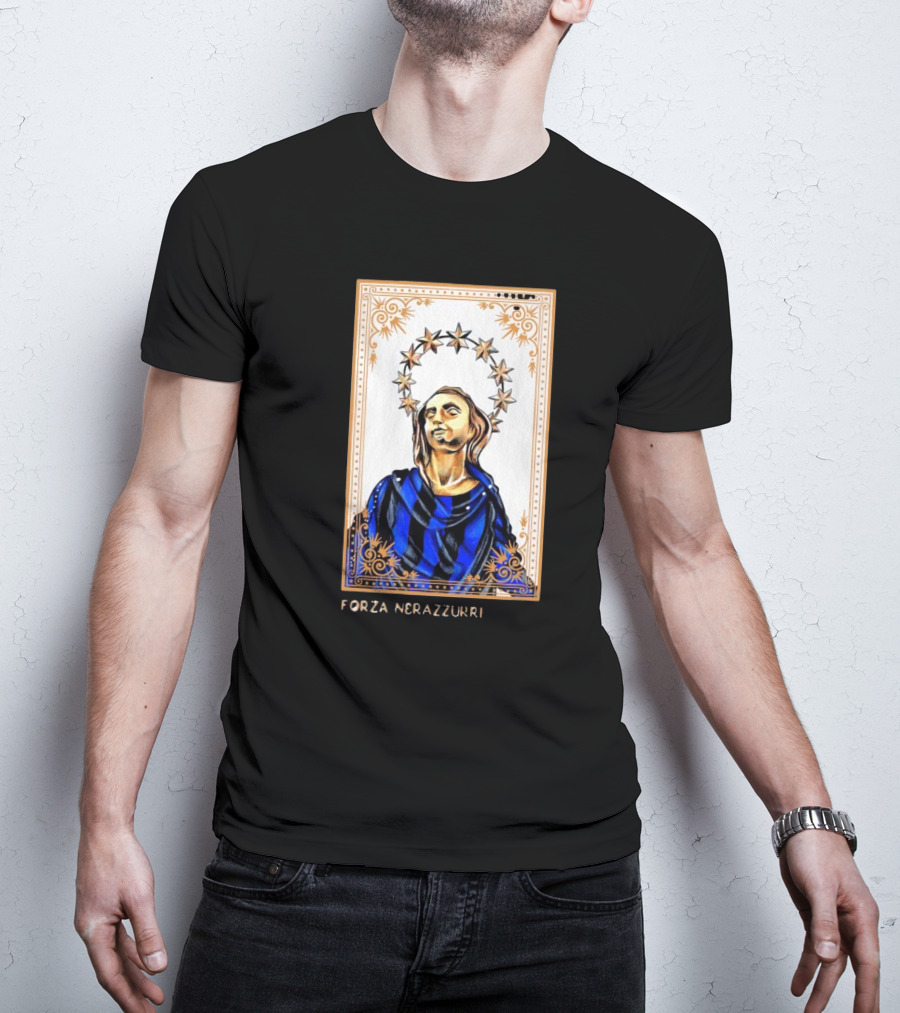Forza Nerazzurri Madonnina Iconic Blue And Black Halo T-Shirt