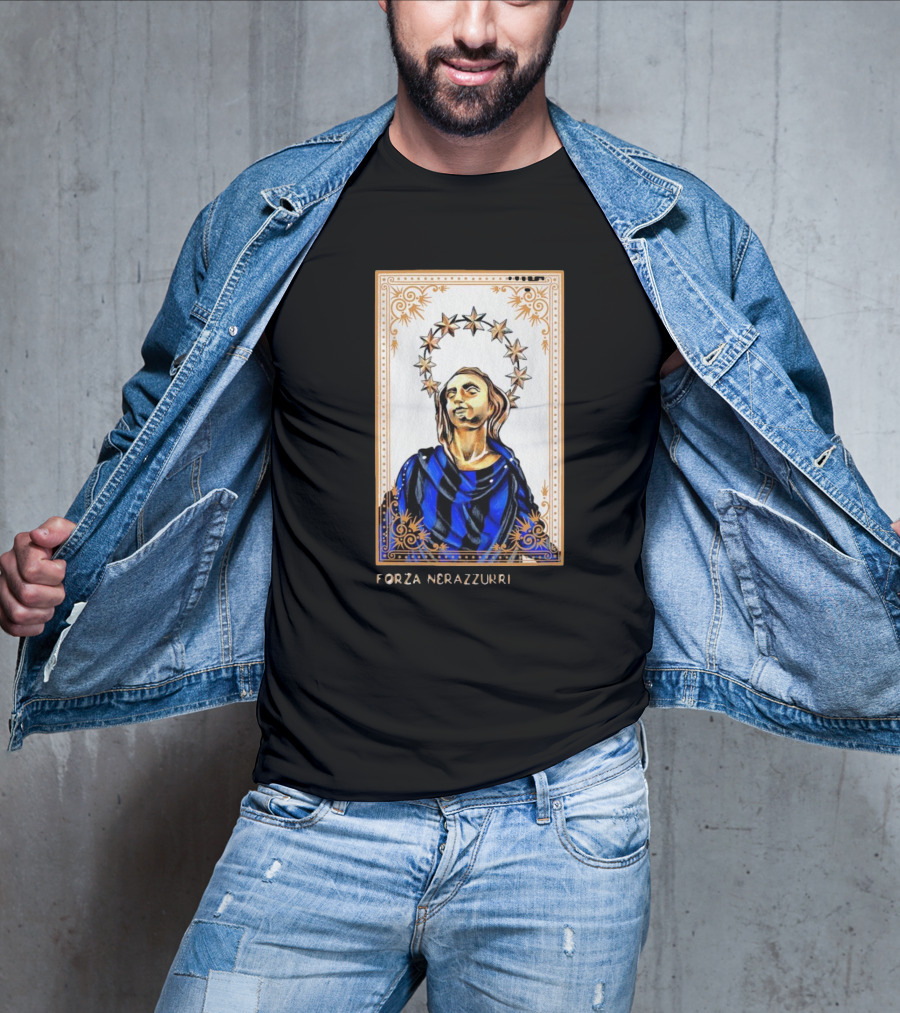 Forza Nerazzurri Madonnina Iconic Blue And Black Halo T-Shirt